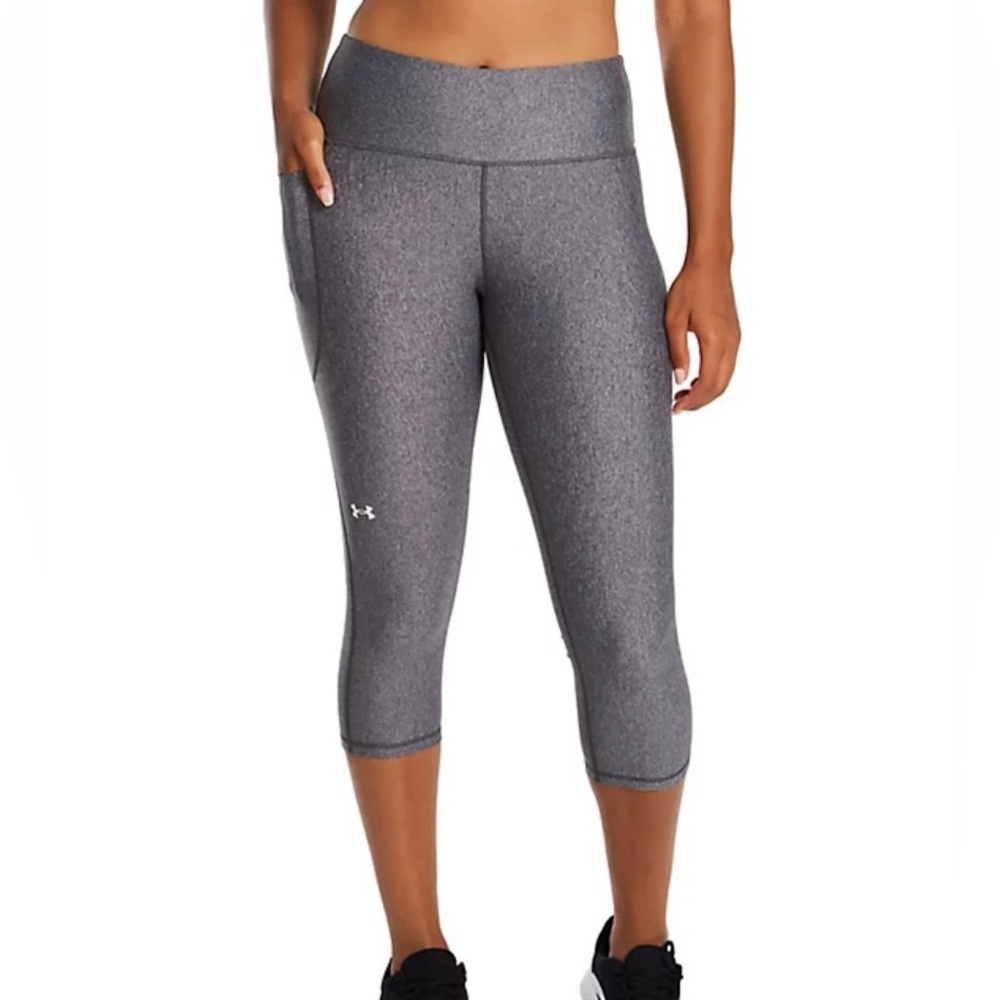 Under Armour HeatGear High Rise Cropped Leggings Capri Women’s Small S Gray NWT